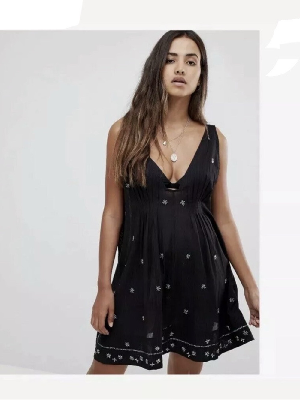 Free People Crushin On You Beaded Cotton Dress